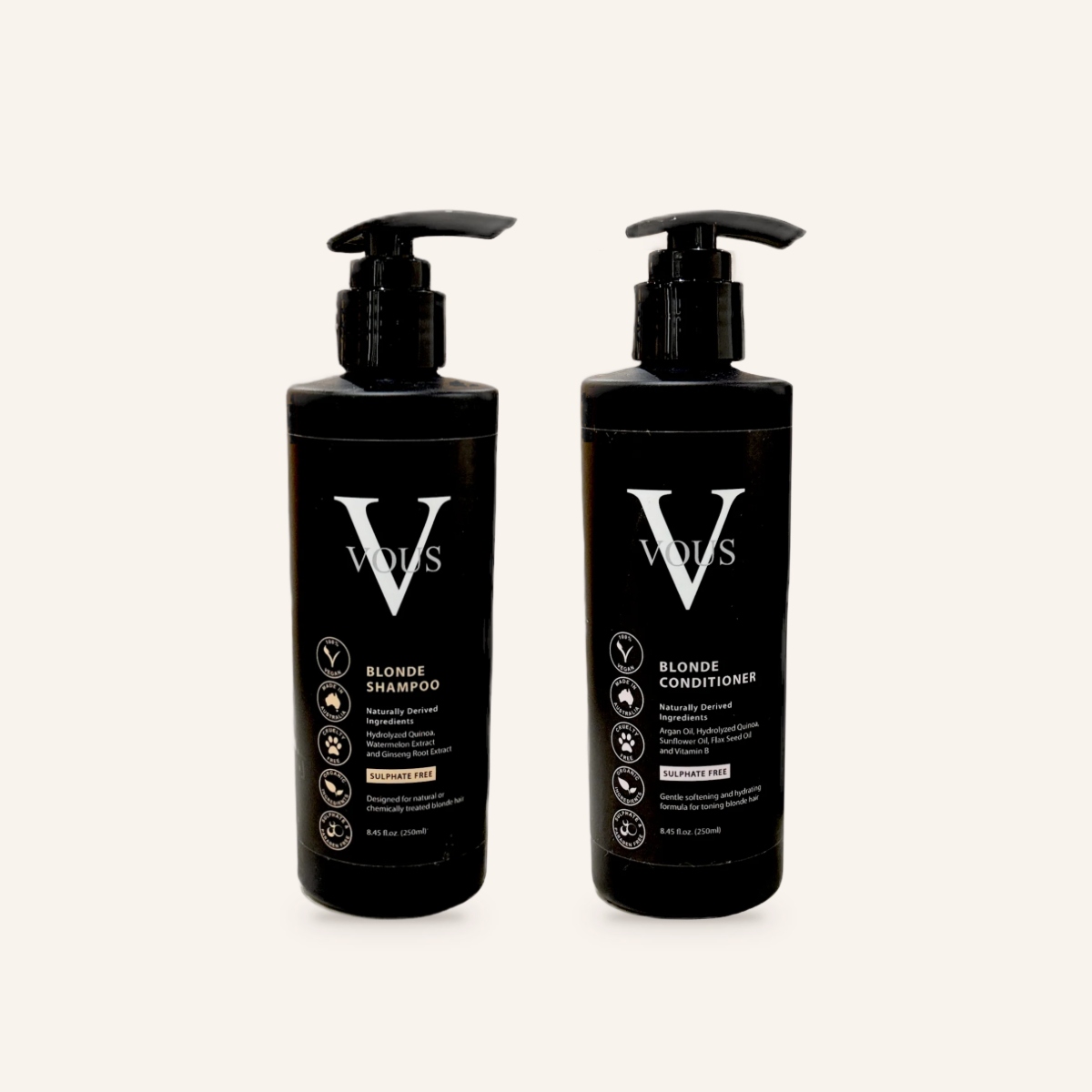 Vous Care Blonde Shampoo and Blonde Conditioner
