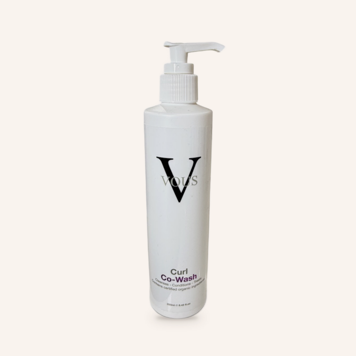 Vous Care Curl Co-Wash, 250ml pump bottle