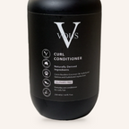 Close-up of the Vous Care Curl Conditioner label