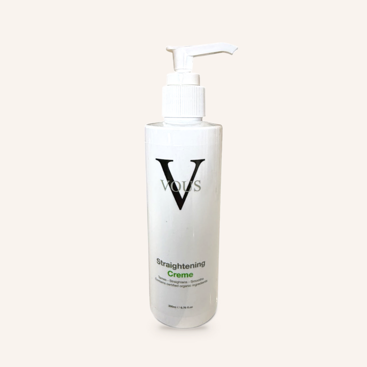 Vous Care Straightening Creme, 200ml pump bottle